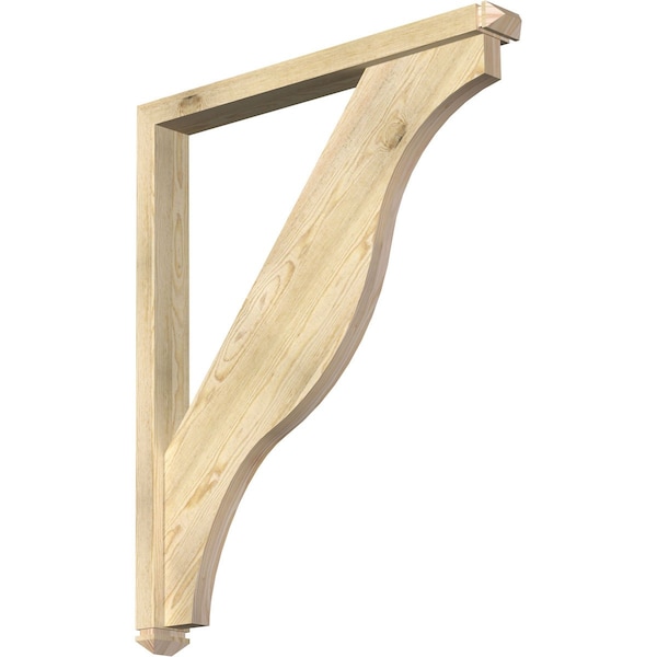 Ekena Millwork Funston Arts and Crafts Rough Sawn Bracket w/ Offset Brace, Douglas Fir, 4"W x 36"D x 44"H BKT0402X36X44FST03RDF - main